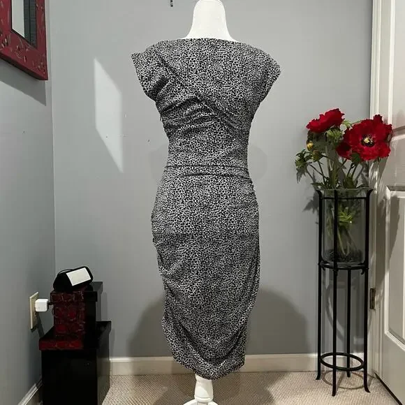 NEW Ann Taylor Silk Classic Ruched Draped Tailored Hourglass City Pencil Dress 0 - Picture 3 of 16